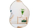Costway Specchio Da Parete Irregolare Con Riflesso Hd, Cornice In Legno, Specchio Asimmetrico 78X56Cm