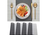 Tovagliette Eleganti 4 Pezzi In Pvc Termoresistente Grigio 30X45 Cm