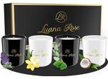 Set Regalo Di Candele Profumate Luana Rose - Set Di 4 - 100% Cera Di Soia