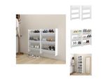 Vidaxl Scarpiere A Muro 2 Pz. Bianco 60X18X90 Cm Materiale A Base Di Legno - Scarpiere E Armadietti