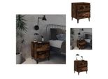 Vidaxl Comodino Con Gambe In Metallo Rovere Fumé 40X35X50 Cm - Comodini