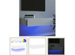 The Living Store Mobile Tv Con Luci Led Bianco 60X35X15,5 Cm