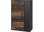 Vicco Scaffale A Muro Berno, 50.1 X 78.4 Cm Con 2 Scomparti, Nero/Antico