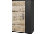 Vicco Scaffale A Muro Berno, 50.1 X 78.4 Cm Con 2 Scomparti, Rovere Nero/Sabbia