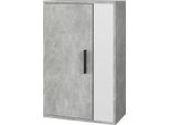 Vicco Scaffale A Muro Berno, 50.1 X 78.4 Cm Con 2 Scomparti, Cemento/Bianco