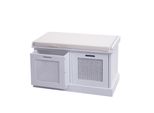 Sitzbank MCW-J49, Polsterbank Garderobenbank, Kissen Aufbewahrungsboxen Staufach 47X75X40Cm ~ Weiß, Polster Creme-