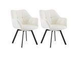 CLP 2Er Set Esszimmerstuhl Jordi Samt Farbe:Creme