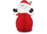 Stand Per Decorazioni Da Tavola Babbo Natale 4 Pezzi Rosso-Bianco 15Cm - Taglia Unica
