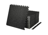 Vevor Tappetini In Schiuma Eva, Set Di Pavimentazione Per Palestra, 61 X 61 Cm, Nero, Set Di 25 Pezzi Di Pavimentazione Antiscivolo A Incastro Per Casa, Allenamento, Garage