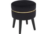 Mauro Ferretti Sgabello Paris Ø 35X40,5 Cm Oro Nero