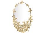 Mauro Ferretti Specchio Da Parete Ovale Farfalla 59X3X89,5 Cm Oro