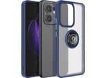 Avizar, Hulle Oppo Reno 13 F/Fs Anello Magnetico Traslucido, Blu Scuro