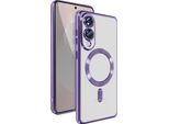 Avizar, Custodia Magsafe Per Samsung Galaxy S25 Edge In Silicone Con Cornice Cromata, Viola