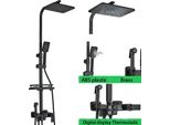 Set Doccia, Comando Termostatico, Superficie Classica In Ottone, Termostato Nero