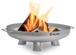 Bbq-Toro Ciotola Per Fuochi In Acciaio Inox Ø 60 Cm, Argento, Treppiede Per Fuochi Da Esterno Per Giardino E Terrazza