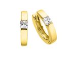 Paar Creolen Bruno Banani "Schmuck Geschenk Silber 925 Ohrschmuck Ohrringe", Gold (Gelbgoldfarben, Weiß, Kristallweiß), Ohrringe, Damen, 15,2Mm, Silber 925 (Sterlingsilber), Mit Zirkonia (Synth.)