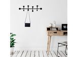 Wallity, Rod, Appendiabiti E Ganci Da Parete, Nero, Metallo, 70 X 22 Cm