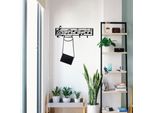 Wallity, Note, Appendiabiti E Ganci Da Parete, Nero, Metallo, 60 X 19 Cm