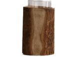 Portacandele Dijk In Legno E Vetro Ø9X18Cm