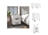Vidaxl Comodini Con Gambe In Metallo 2 Pz. Bianco 40X30X50 Cm - Comodini