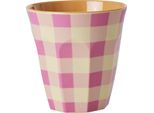 Tazza In Melamina Rice Rosa Medio Con Motivo A Righe