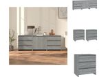 Vidaxl Credenza 3 Pezzi Grigio Sonoma In Legno - Credenze