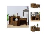Vidaxl Tavolini 3 Pz. Materiale A Base Di Legno Di Quercia Affumicata - Tavolini