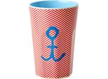 Tazza In Melamina Rice Grande Rossa Con Motivo Ad Ancora