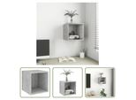 The Living Store Pensile Grigio Cemento 37X37X37 Cm Materiale Legno