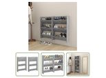 The Living Store Scarpiere A Muro 2 Pz. Grigio Cemento 60X18X90 Cm Materiale A Base Di Legno