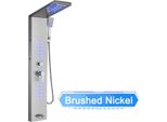 Pannello Doccia A Led, Funzioni Multiple Dell'acqua, Display Digitale Della Temperatura, Nichel Spazzolato 6002