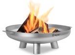 Bbq-Toro Ciotola Per Fuochi In Acciaio Inox Ø 70 Cm, Argento, Treppiede Per Fuochi Da Esterno Per Giardino E Terrazza