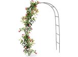 Relaxdays Arco Di Sostegno Per Piante Rampicanti E Rose 240 Cm, Arco Di Rose In Metallo Resistente Alle Intemperie, Verde, 240 X 140 X 38 Cm