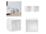 Vidaxl Mobili Tv 2 Pz. Bianco 37X35X37 Cm Materiale A Base Di Legno - Mobile Tv - Mobili Tv - Mobili Tv - Mobile Tv