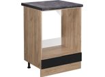 Vicco Mobile Per Forno Da Incasso R-Line, 60 Cm , Pt Antracite, Nero Lucido/Quercia Dorata