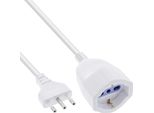 Inline Strom-VerläNgerung Schutzkontakt Italien Stecker L / Buchse F - Weiß - 10M (16410I)