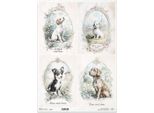 Carta Di Riso Per Decoupage Carta Artigianale Per Decoupage A3 ITD-1405L Cani