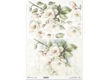 Carta Di Riso Per Decoupage Carta Per Decoupage A3 Itd R1430L Fiori Di Melo