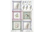 Itd Carta Di Riso Decoupage Tecnica Artigianale Tovagliolo Di Carta-Rr2609 Cornice Fiore 3D