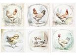 Set Di Carta Di Riso Per Artigianato - Itd - RSM158 Galli E Galline