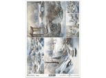 Itd Carta Di Riso Decoupage Tecnica Artigianale Tovagliolo Di Carta-R2555 Giardino D'inverno, Neve