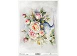 Itd Carta Di Riso Decoupage Tecnica Artigianale Tovagliolo Di Carta-R2461 Rose In Vaso