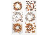 Carta Di Riso Per Decoupage Carta Per Decoupage A3 ITD-1334L Ghirlande D'autunno 3D