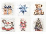 Set Di Carta Craft Per Scrapbooking Riso - Itd - RSM142 Babbo Natale, Cavallo A Dondolo, Orsacchiotto, Fiocco Di Neve, Regalo
