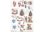 Itd Carta Di Riso Decoupage Tecnica Artigianale Tovagliolo Di Carta R2455 Babbo Natale, Cavallo A Dondolo, Orsetto, Fiocco Di Neve, Regalo, Albero Di Natale