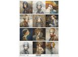 Itd Carta Di Riso Decoupage Artigianale Tecnica Dei Tovaglioli Di Carta-R2413 Donne, Mosaici, Motivi Art Nouveau - Ispirato A Klimt