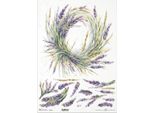 Carta Di Riso Per Decoupage Carta Per Decoupage A3 ITD-1257L Ghirlanda Di Lavanda