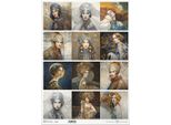 Carta Di Riso Per Decoupage Carta Artigianale Per Decoupage A3 ITD-1252L Donne - Ispirato A Klimt