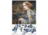 Itd Carta Di Riso Decoupage Artigianato Carta Tovagliolo Tecnica-R2405 Donna Fiori Mosaico - Ispirato A Klimt