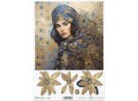 Itd Carta Di Riso Decoupage Artigianale Tecnica Dei Tovaglioli Di Carta-R2404 Fiori Di Donna - Ispirato A Klimt